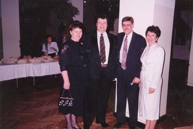 Василий Филимонов с женой на банкете